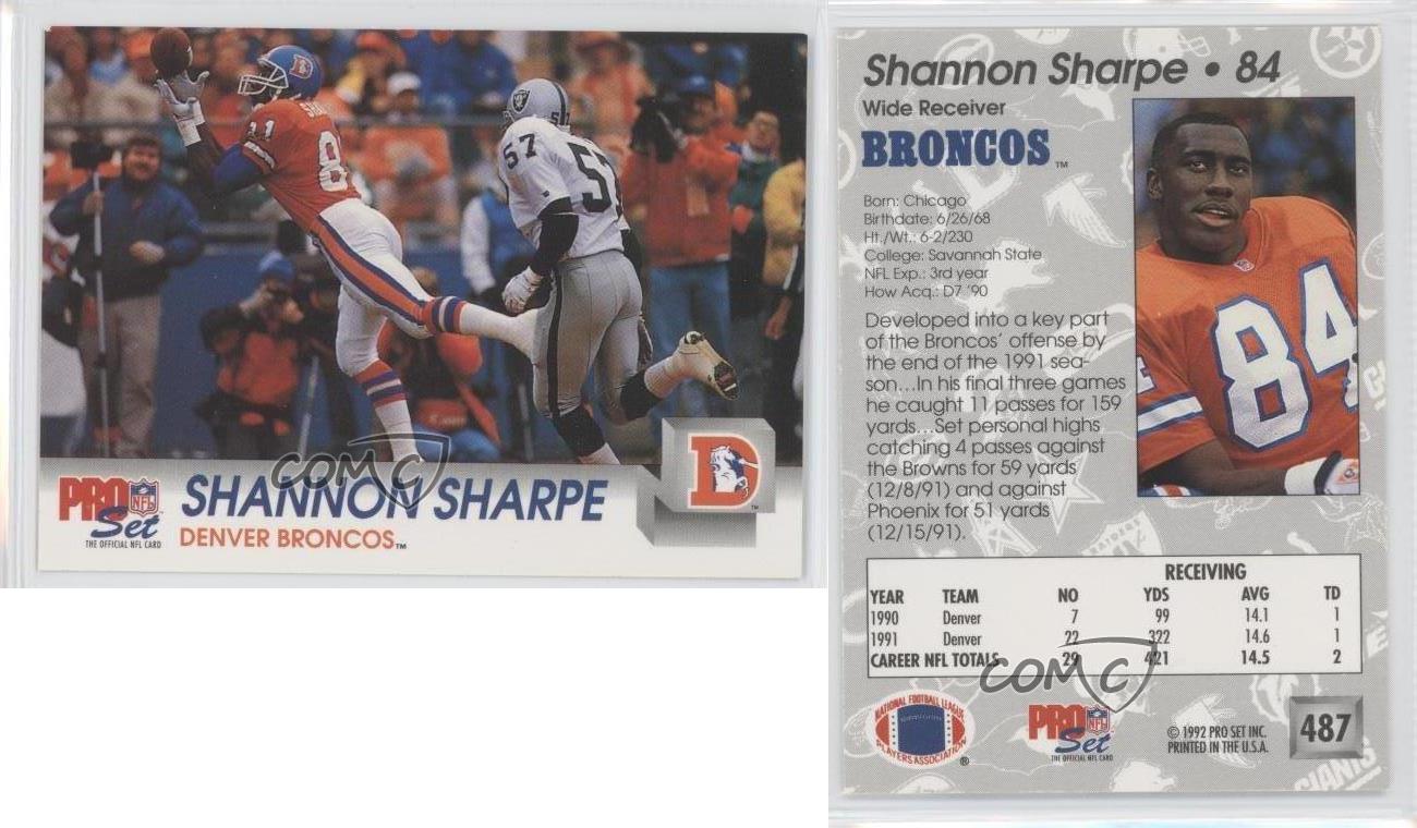 1992 Pro Set #487 Shannon Sharpe - NM-MT