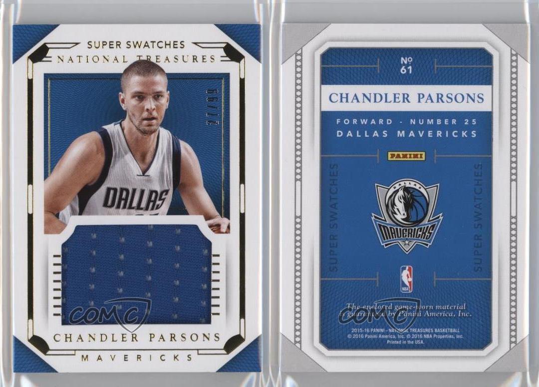 2015-16 Panini National Treasures Super Swatches /99 Chandler Parsons #61 - Picture 3 of 4