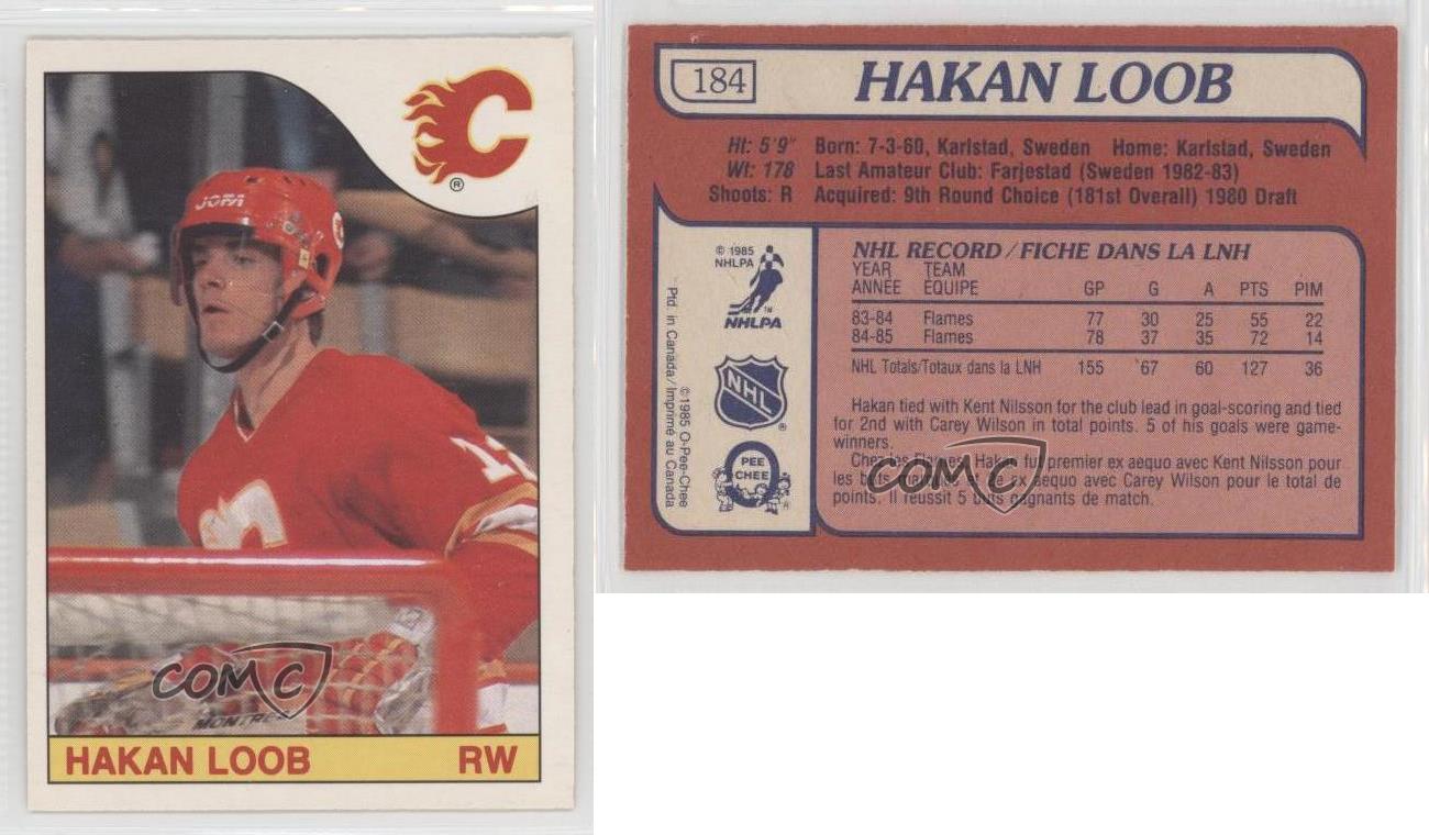 1985 O-Pee-Chee Regular (Hockey) card#184 Hakan Loob