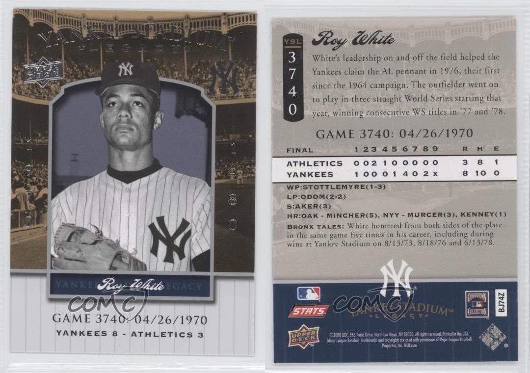 2008 Upper Deck Yankee Stadium Legacy le plus cher Roy blanc #YSL3740