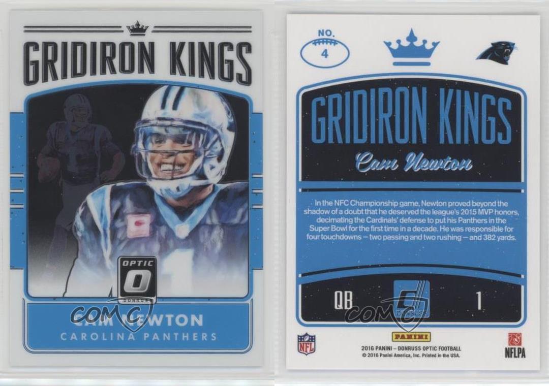 2016 Donruss Optic Gridiron Kings Cam Newton #4 - Imagen 3 de 4