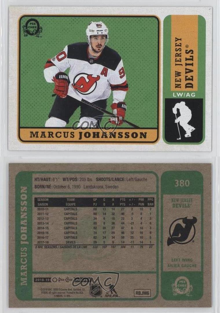  2018-19 OPC O-Pee-Chee Hockey #380 Marcus Johansson New Jersey  Devils Official 18/19 NHL Trading Card : Collectibles & Fine Art