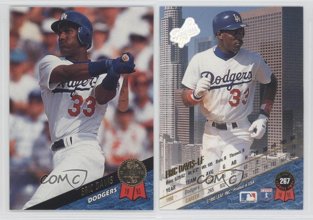 1993 Leaf 267 Eric Davis Los Angeles Dodgers Baseball Card eBay