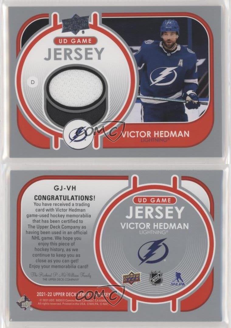 2021-22 Upper Deck Series 1 UD Game Jersey Victor Hedman #GJ-VH