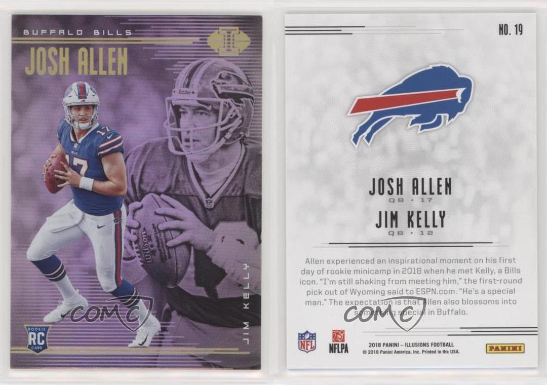 Josh Allen 2018 Illusions GOLD HOLO RC /499 With Jim Kelly Buffalo Bills