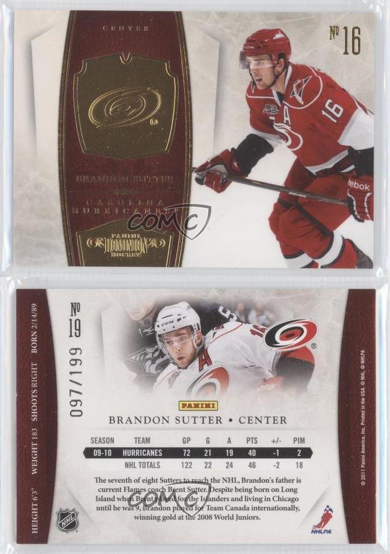 2010-11 Panini Dominion /199 Brandon Sutter #19 - Picture 4 of 4
