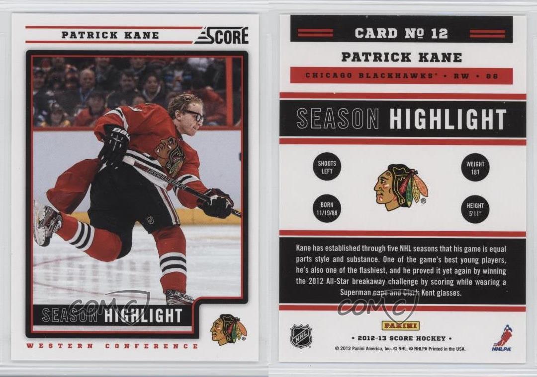 2012-13 Score Patrick Kane #12 | eBay