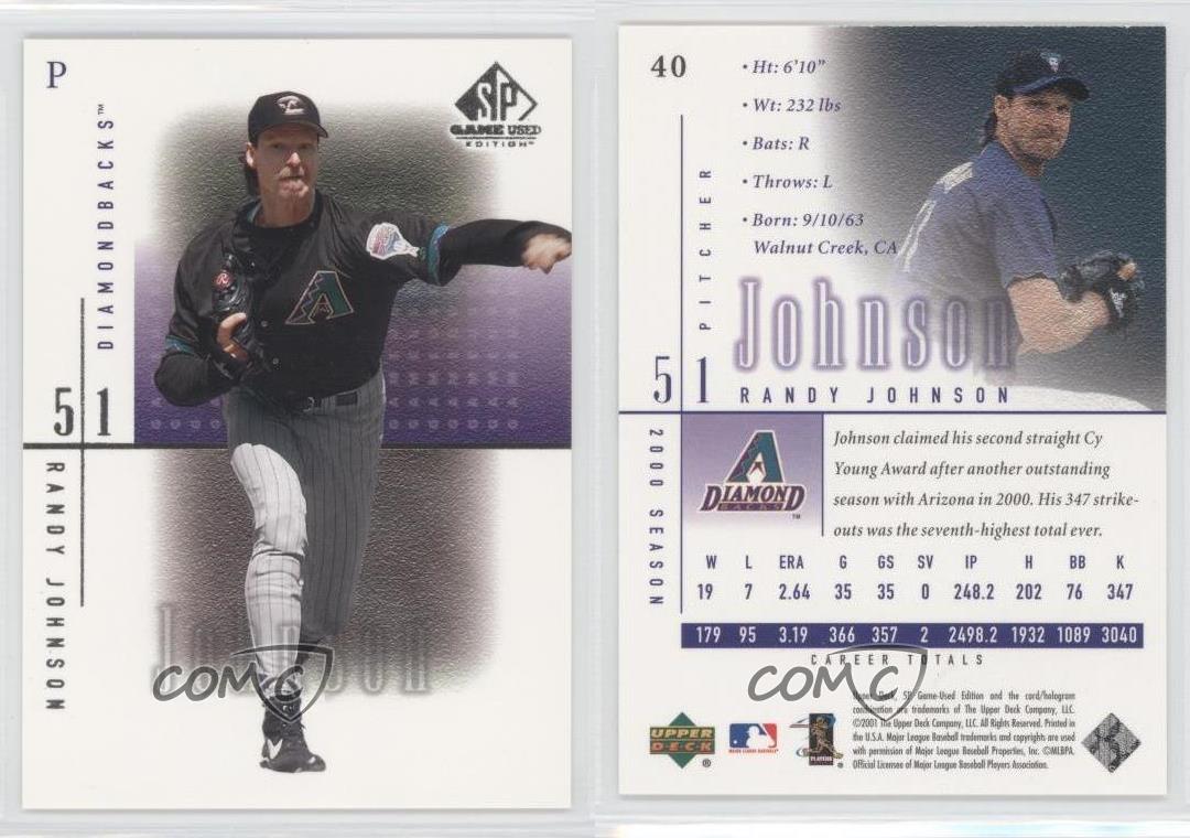 Randy Johnson #40 2001 SP Game edición usada patio - Imagen 4 de 4