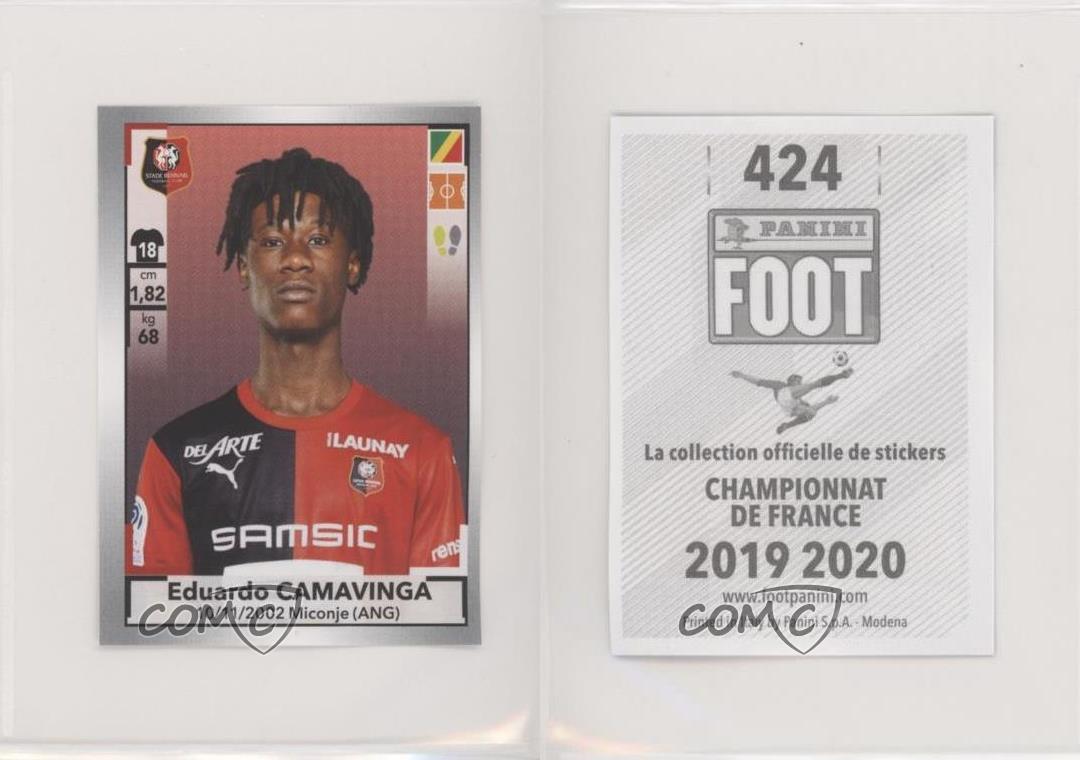 Eduardo Camavinga Rookie Sticker Second Edition Panini 424 Foot 2019 2020 19-20 