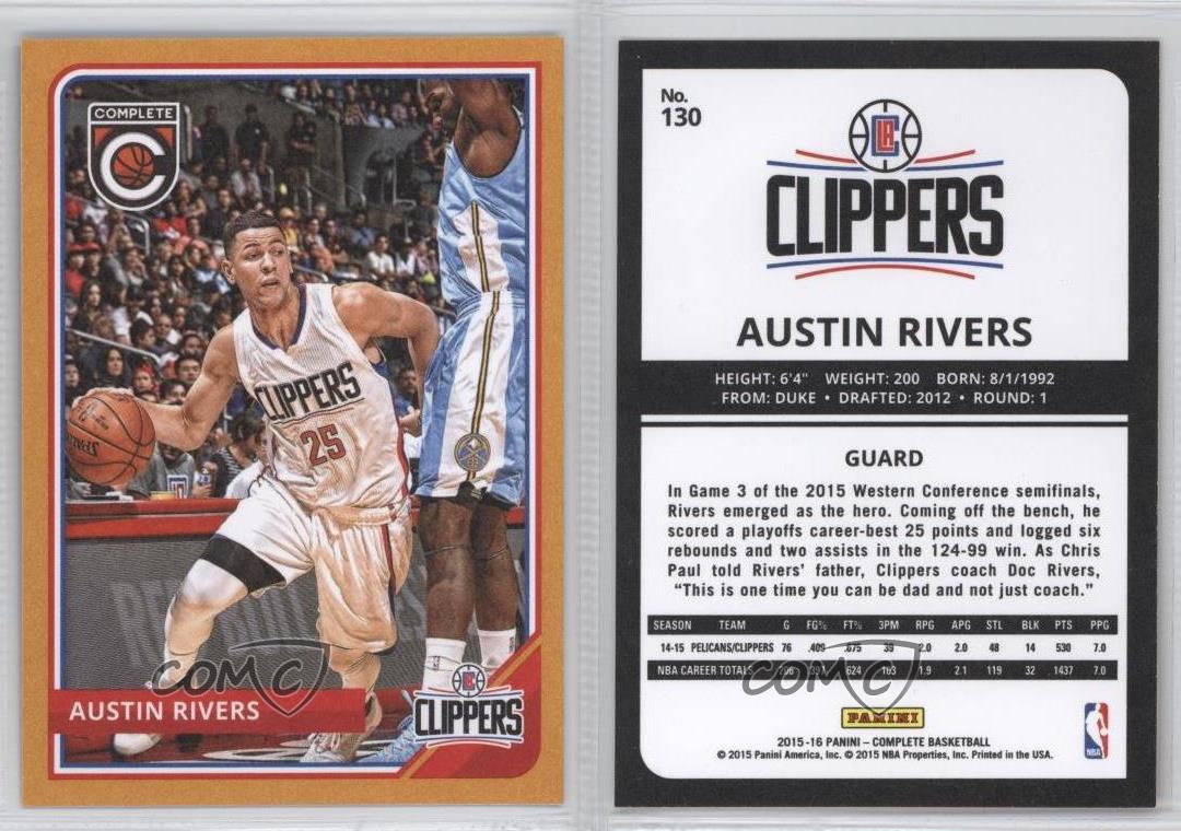 Austin Rivers autographed Basketball Card (Los Angeles Clippers) 2015  Panini Complete #130