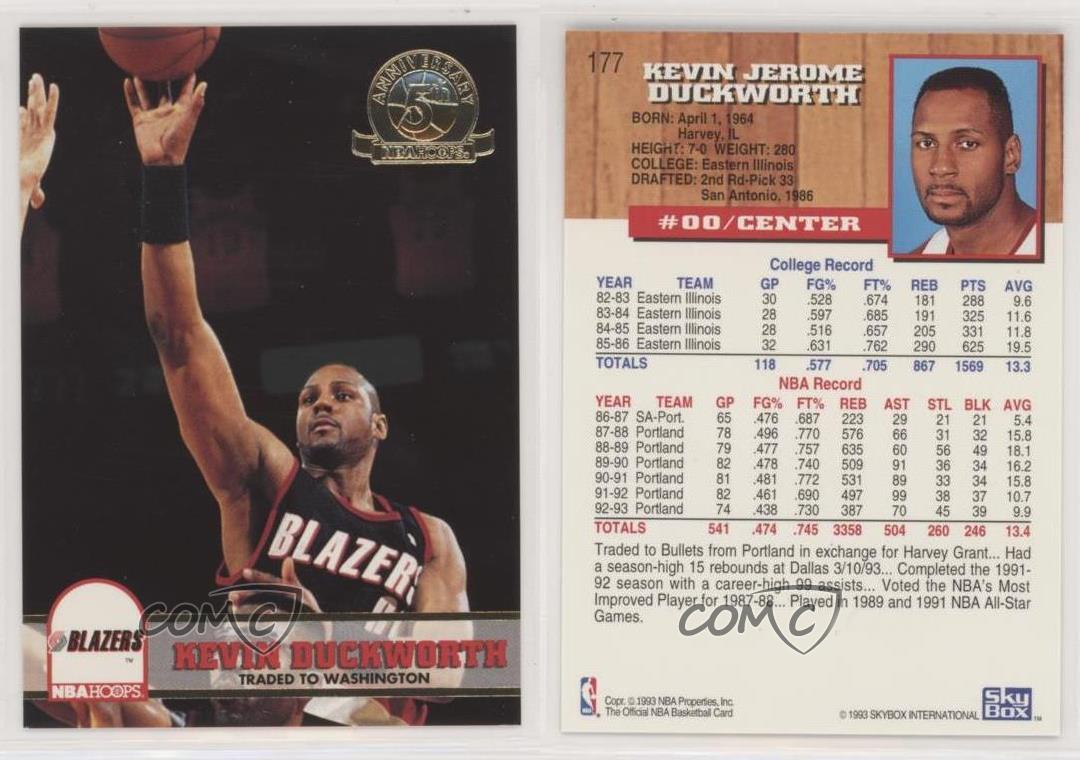 thumbnail 4  - 1993-94 NBA Hoops 5th Anniversary Kevin Duckworth #177