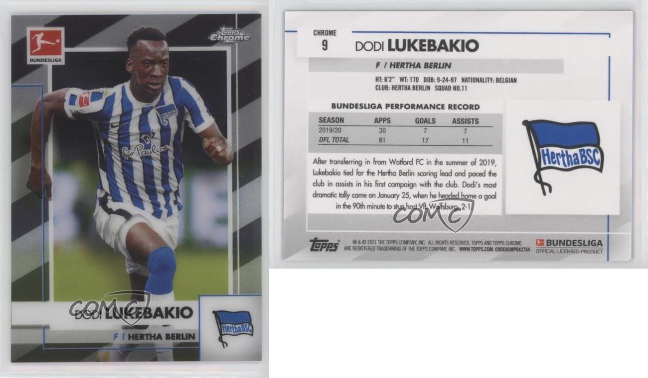 2020-21 Topps boutiques Chrome Bundesliga Dodi Lukebakio #9