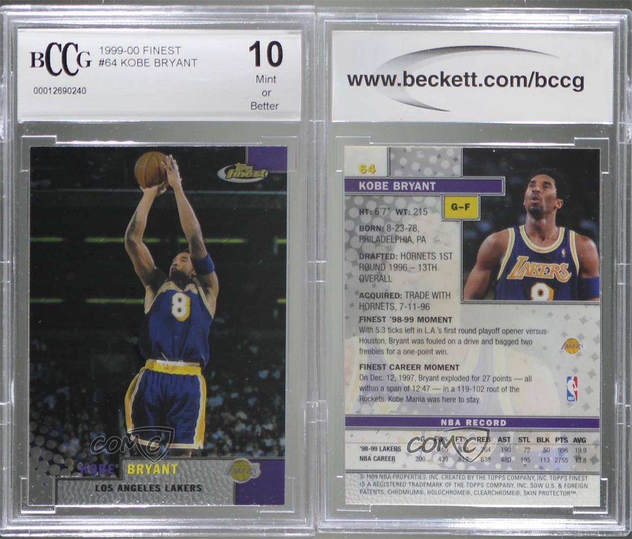 1999-00 Topps Finest Kobe Bryant #64 BCCG Mint HOF | eBay 1999-00 Topps Finest Kobe Bryant #64 BCCG Mint HOF | eBay