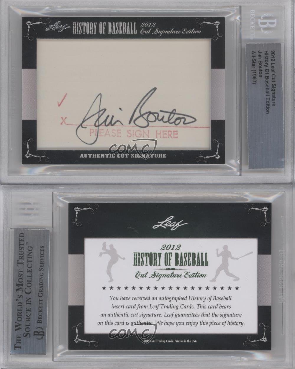 2012 Leaf History of Baseball Cut Signature Edition Jim Bouton Auto