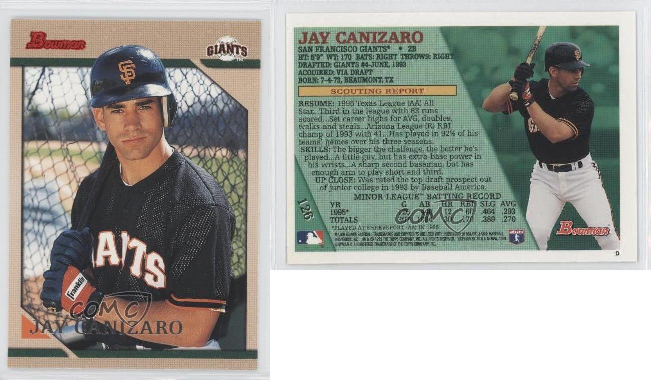 1996 Bowman Jay Canizaro #126 - Picture 3 of 3