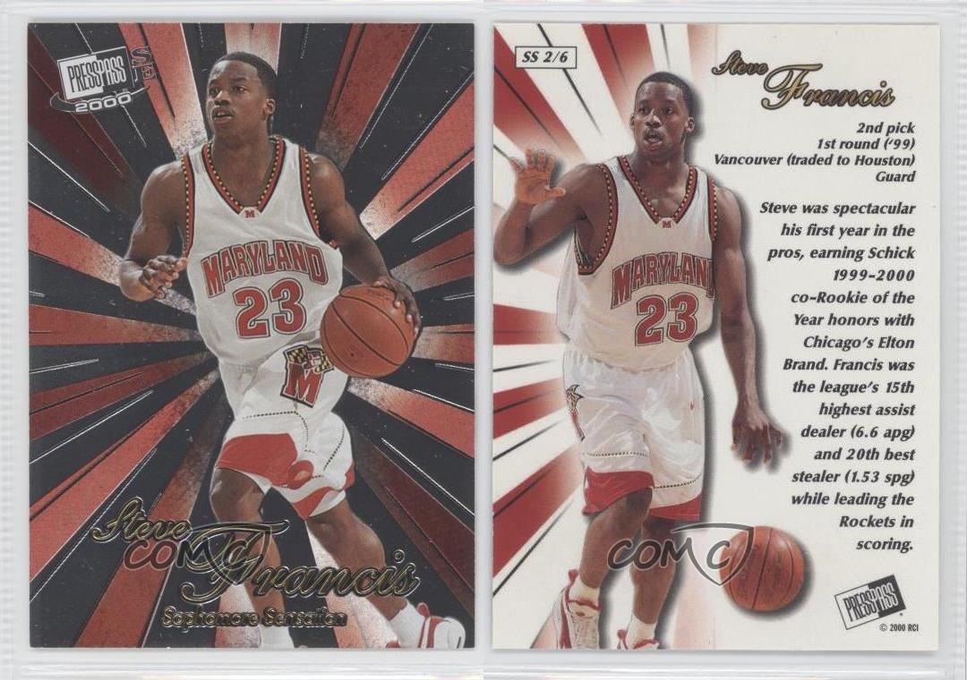 2000 Press Pass Signature Edition Sophmore Sensations Steve Francis #SS2 - Picture 3 of 4