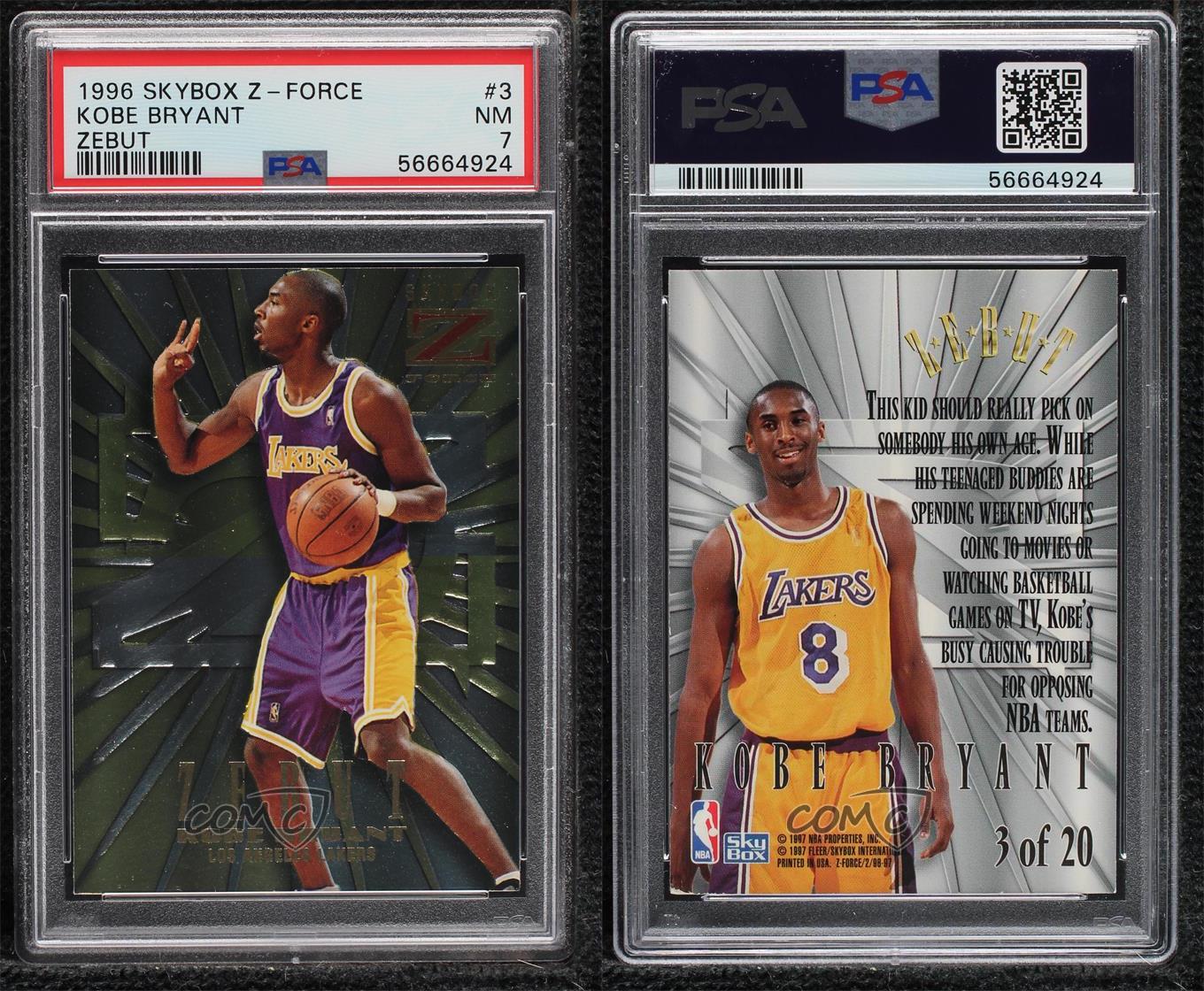1996-97 Skybox Z-Force ZEBUT #3 Kobe Bryant RC PSA 8 | eBay