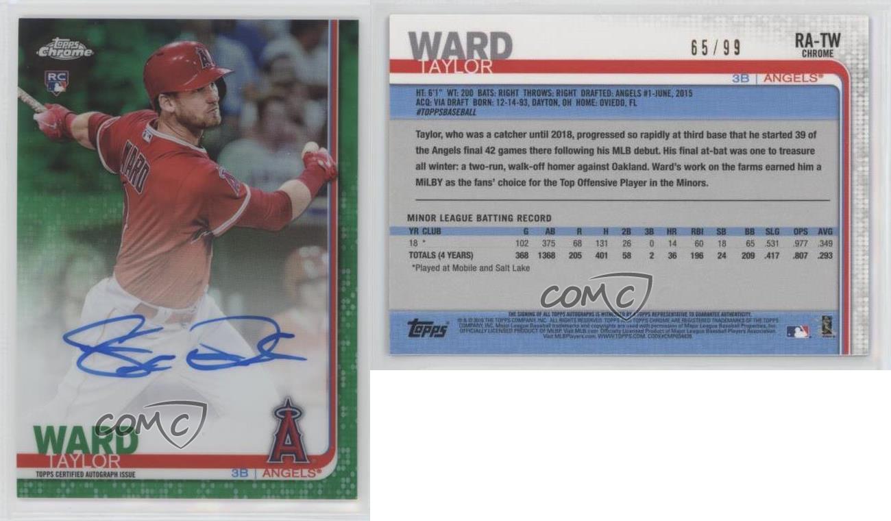 2019 Topps Chrome Rookie Auto Green Refractor /99 Taylor Ward #RA-TW Auto RC