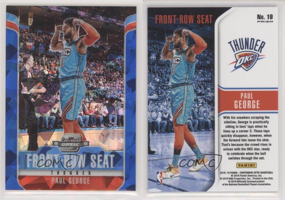 2018 Panini Contenders Optic Front Row Seat Prizms Blue Cracked Ice Paul  George | eBay