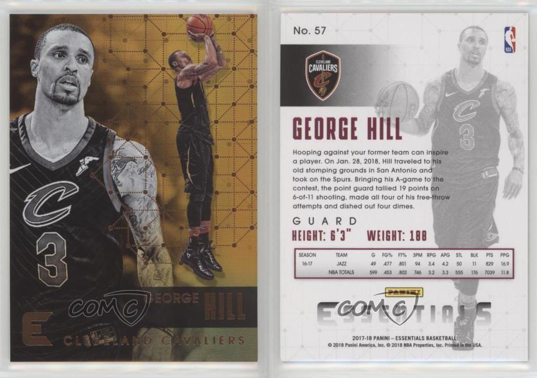 #57 George Hill 2017-18 Panini Essentials Basketball Sammelkarte