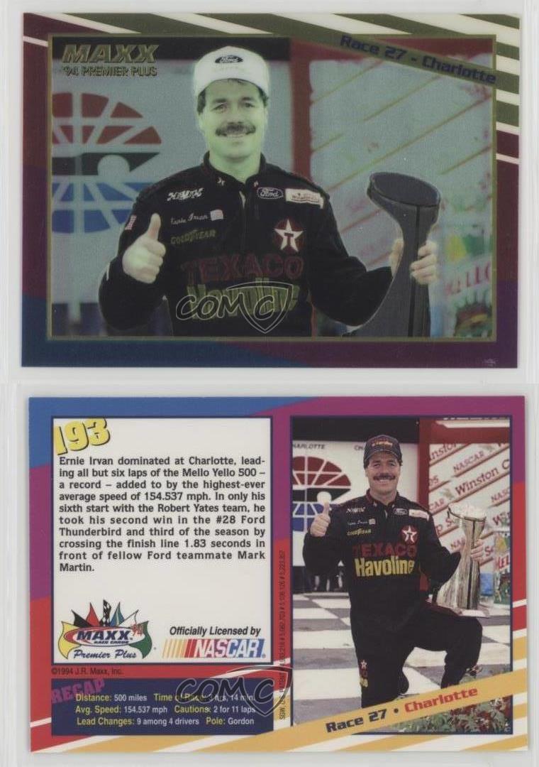 1994 Maxx Premier Plus Ernie Irvan #193