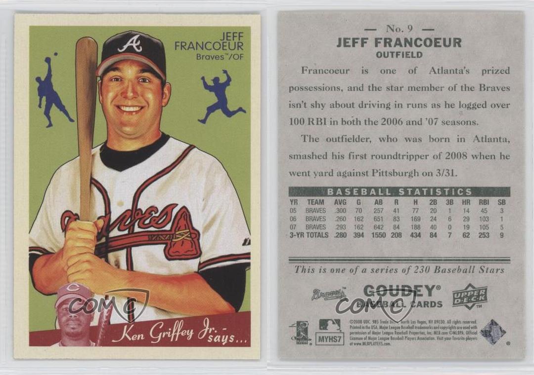 2008 Upper Deck Goudey Baseball Trading Card #9 JEFF FRANCOEUR Atlanta  Braves