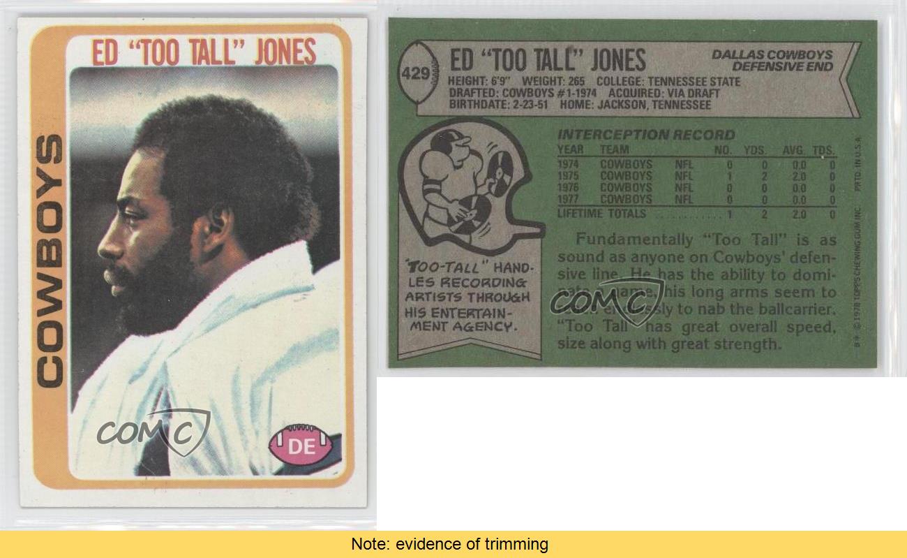 1978 Topps Ed Too Tall Jones