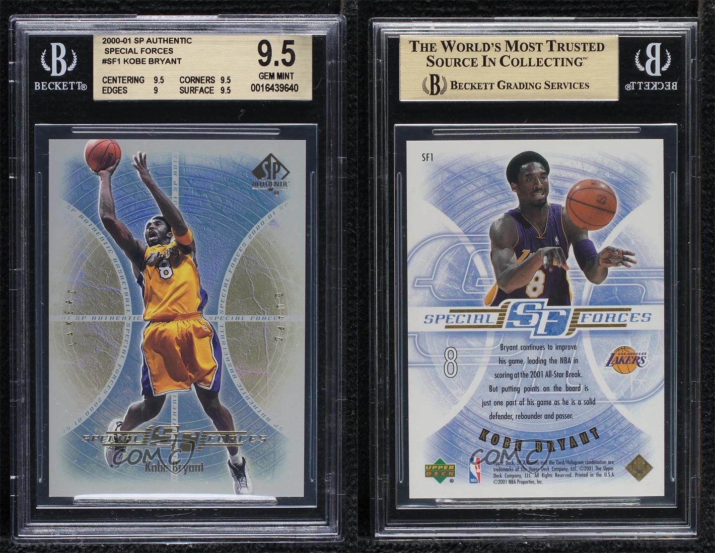 2000-01 SP Authentic Special Forces Kobe Bryant #SF1 BGS 9.5 GEM MINT HOF - Picture 3 of 3