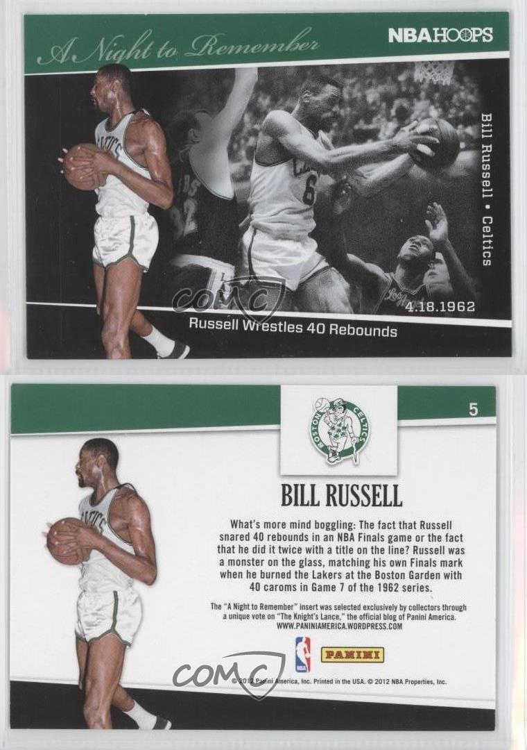 2011-12 NBA Hoops A Night to Remember Bill Russell #5 HOF | eBay