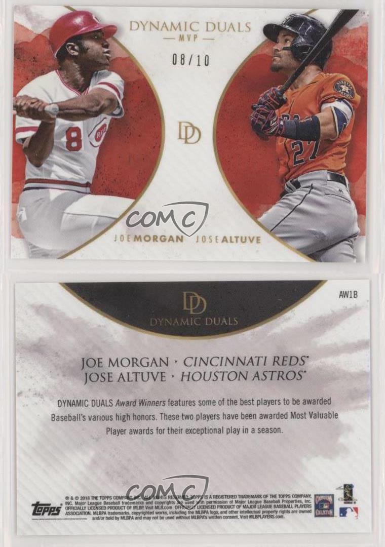 2018 On Demand Dynamic Duals Award Winners Red /10 Joe Morgan Jose Altuve HOF - Picture 3 of 3