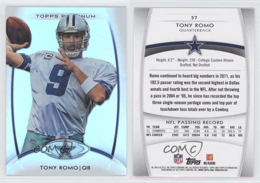 tony romo platinum jersey