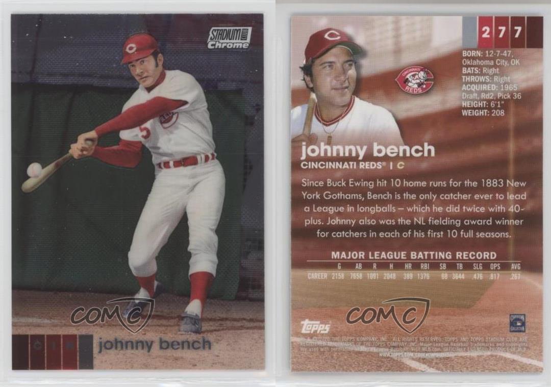 Johnny Bench 2020 Topps Stadium Club Chrome #277 Cincinnati Reds