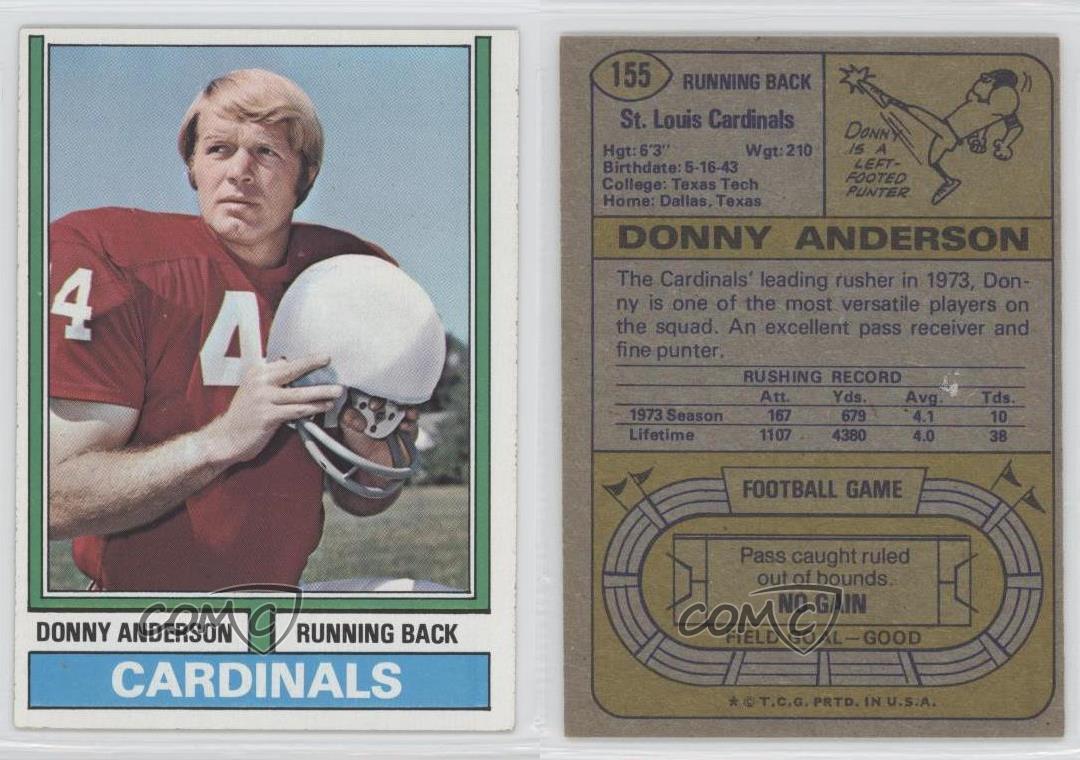 1974 Topps #155 Donny Anderson St. Louis Cardinals Football Card | eBay