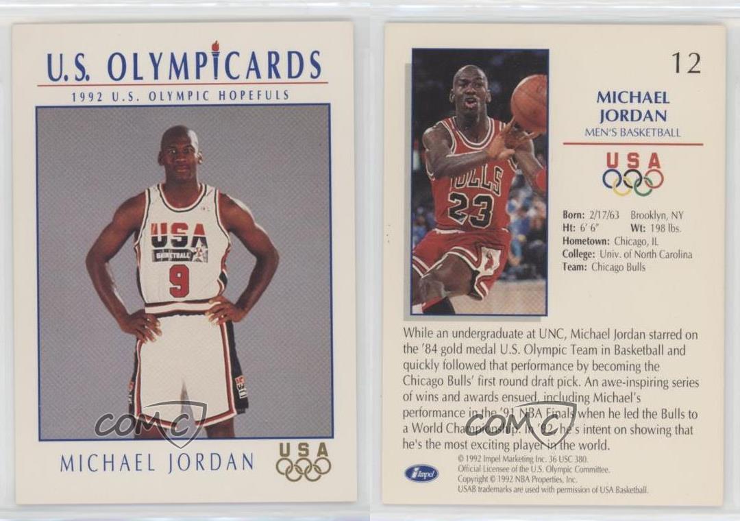 1992 Impel US Olympicards Michael Jordan #12 HOF | eBay