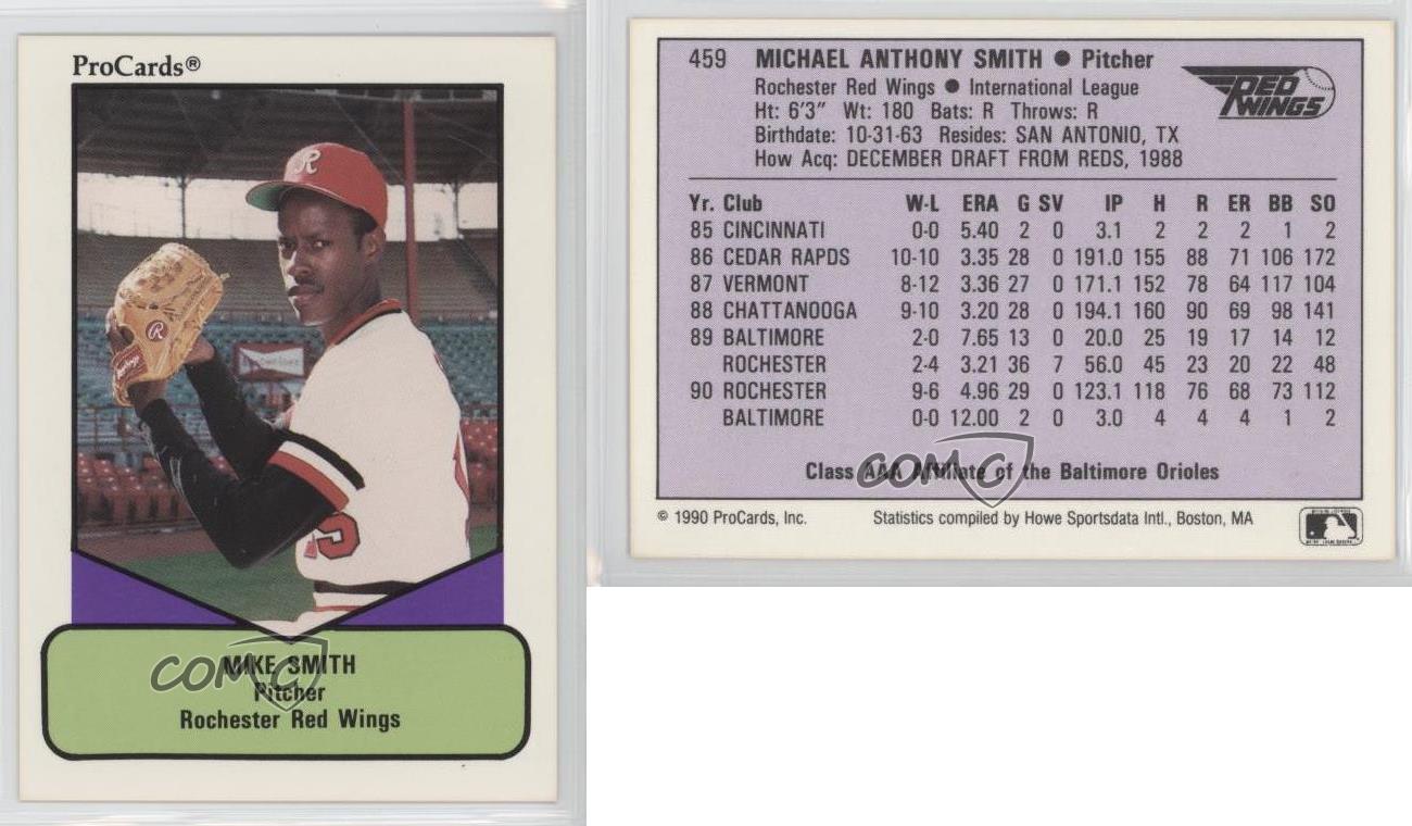 1990 ProCards AAA Future Stars Mike Smith #459 Rookie RC - Picture 4 of 4