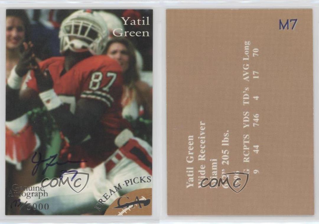 1997 Genuine Article Dream Picks Auto /5000 Yatil Green #M7 Rookie Auto RC - Picture 3 of 4