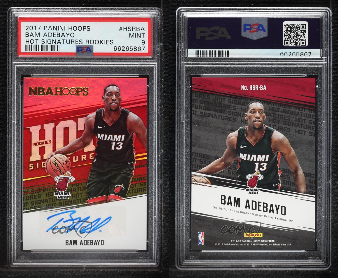 2017-18 NBA Hoops Hot Signatures Rookies Bam Adebayo PSA 9 MINT Rookie Auto  RC