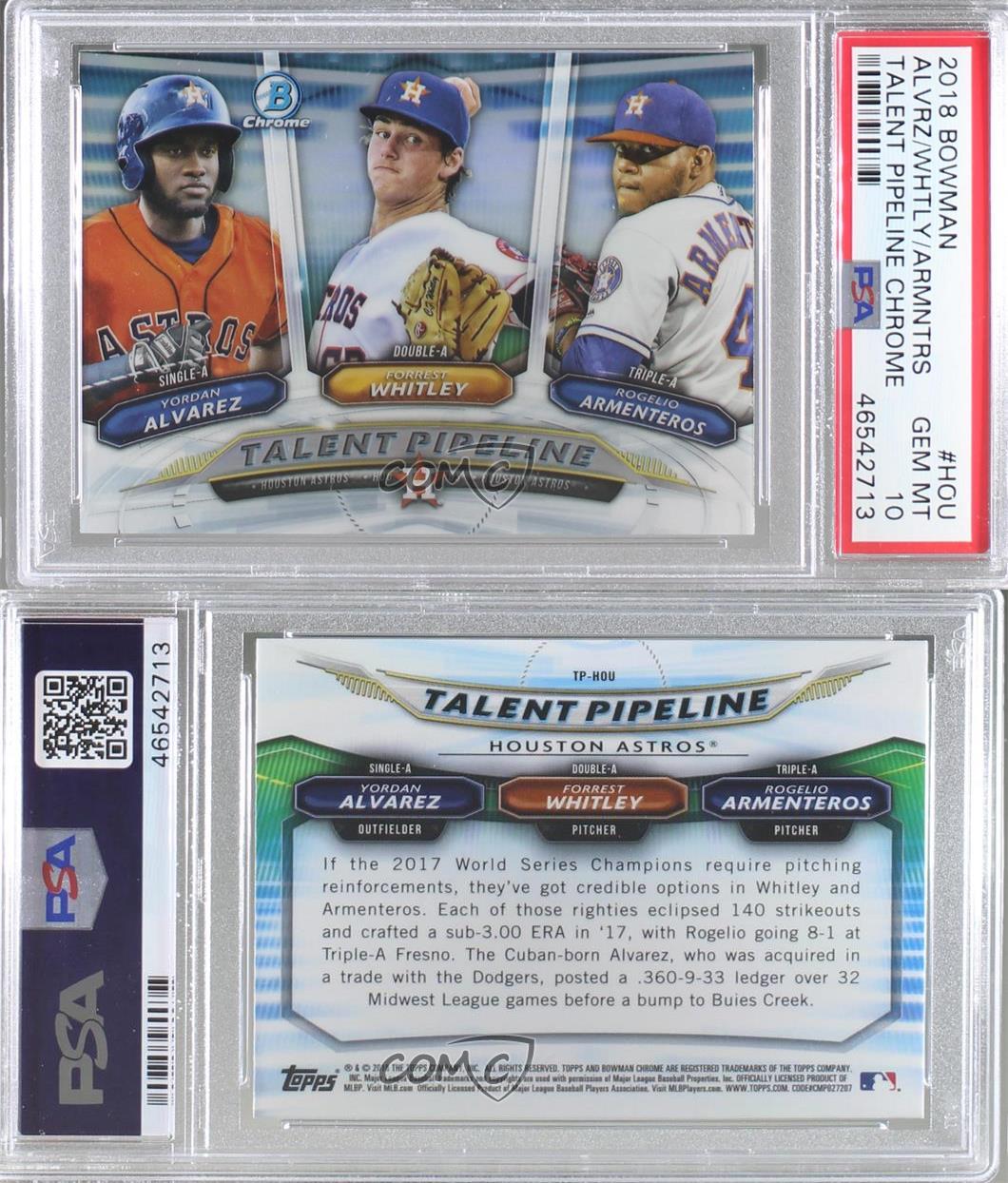 Yordan Alvarez 2018 Bowman 1st Chrome Auto Rookie - Mint