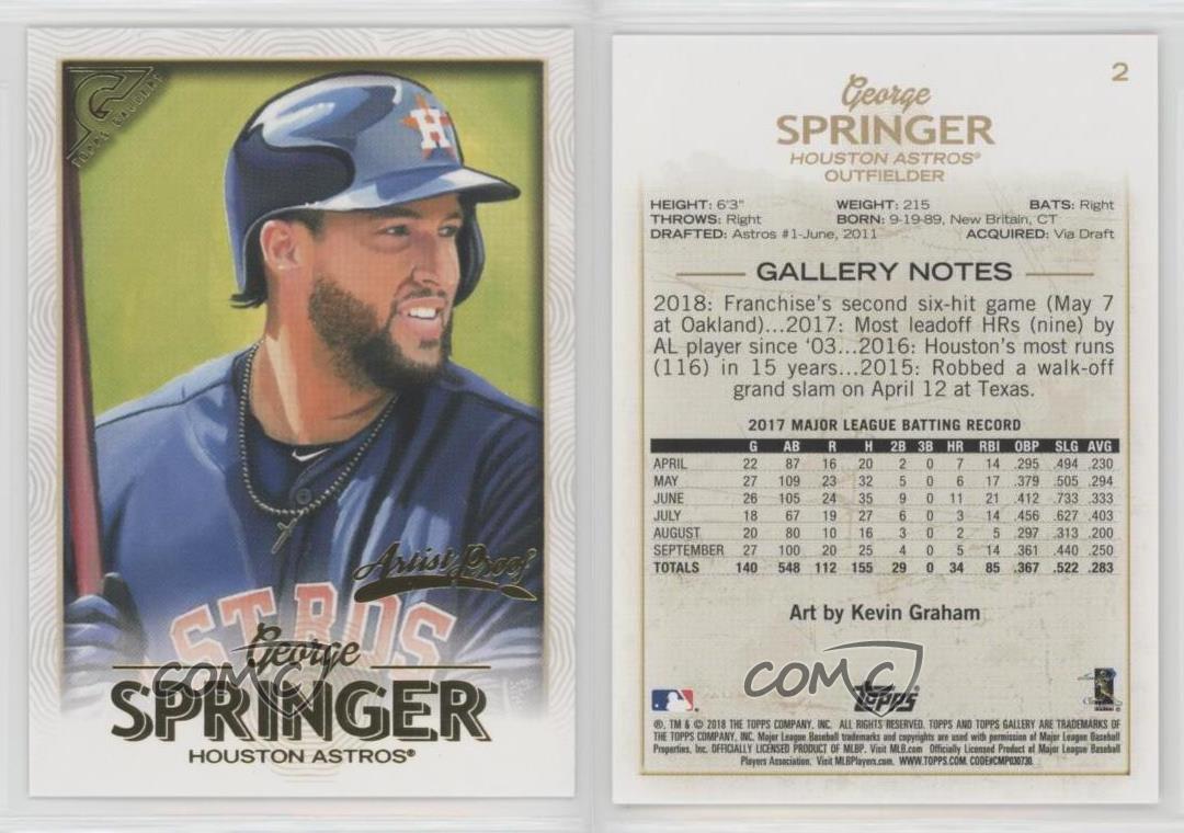 Details About 2018 Topps Gallery Artist Proof George Springer 2