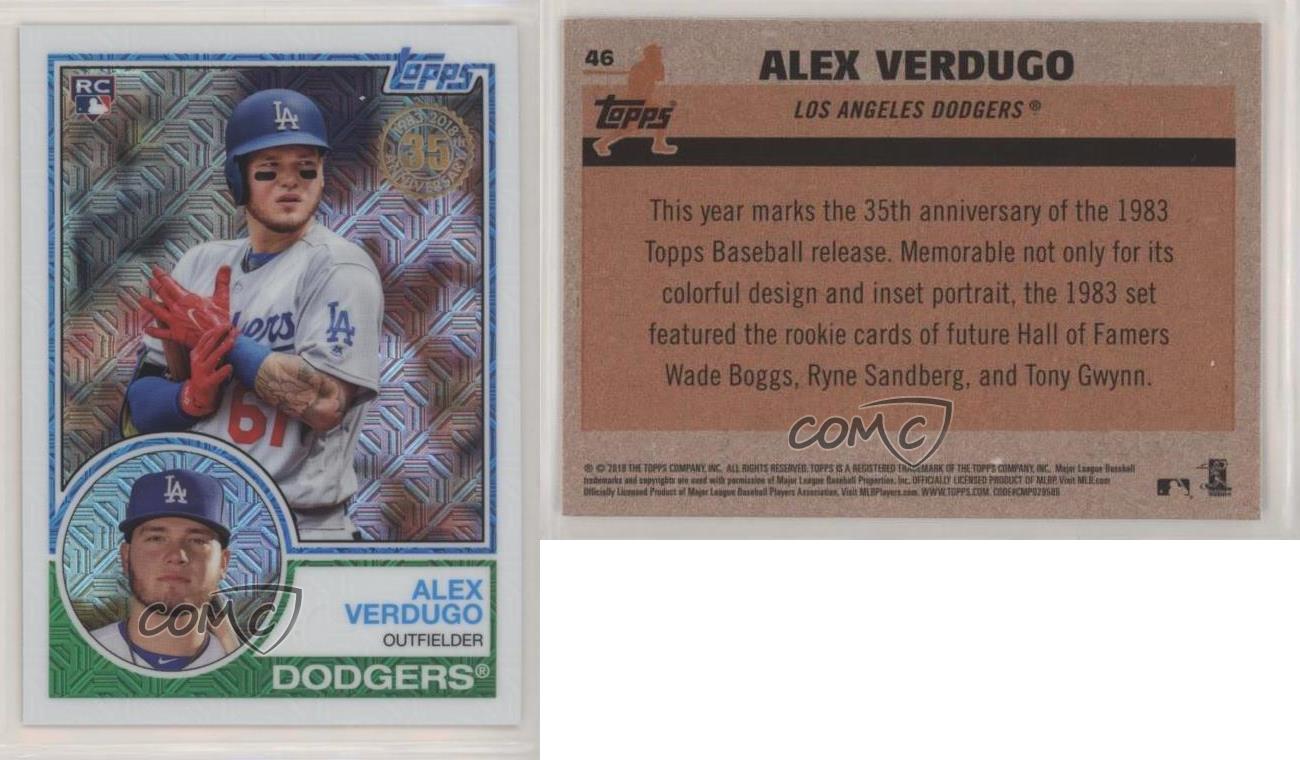 2018 Topps 1983 Design Chrome Silver Refractor #46 Alex Verdugo Baseball Rookie Card 