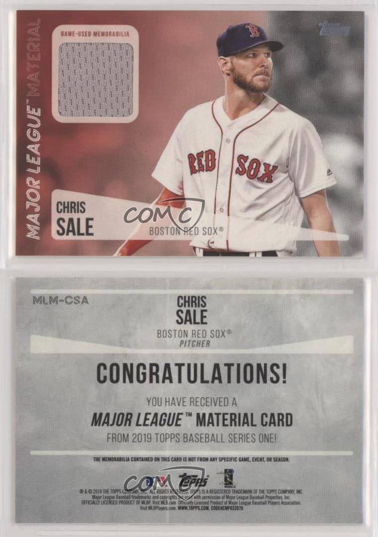  2019 Topps Relics #MLM-CSA Chris Sale Game Worn Red