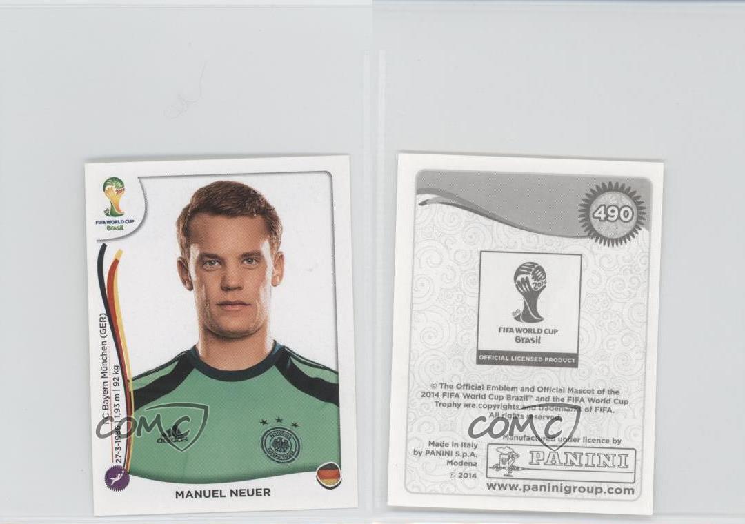 Panini 490 Manuel Neuer Deutschland FIFA WM 2014 Brasilien