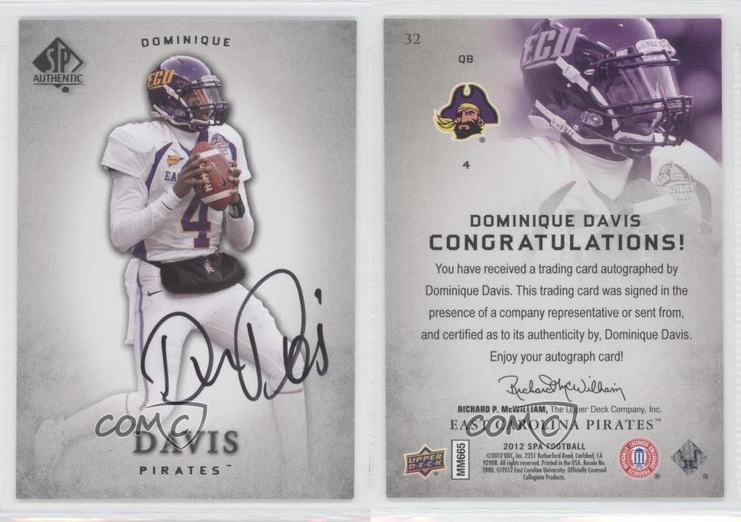 2012 SP Authentic Auto Dominique Davis #32 Rookie Auto RC - Bild 3 von 4
