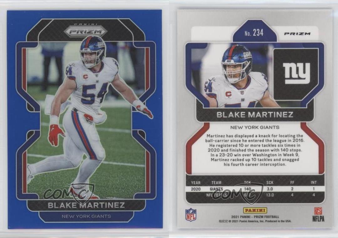 2021 Blake, Martinez hotsell prizm Blue ice PSA