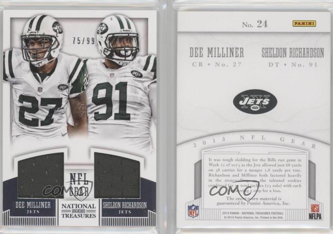 2013 Panini National Treasures /99 Dee Milliner Sheldon Richardson #24 RC - Picture 4 of 4