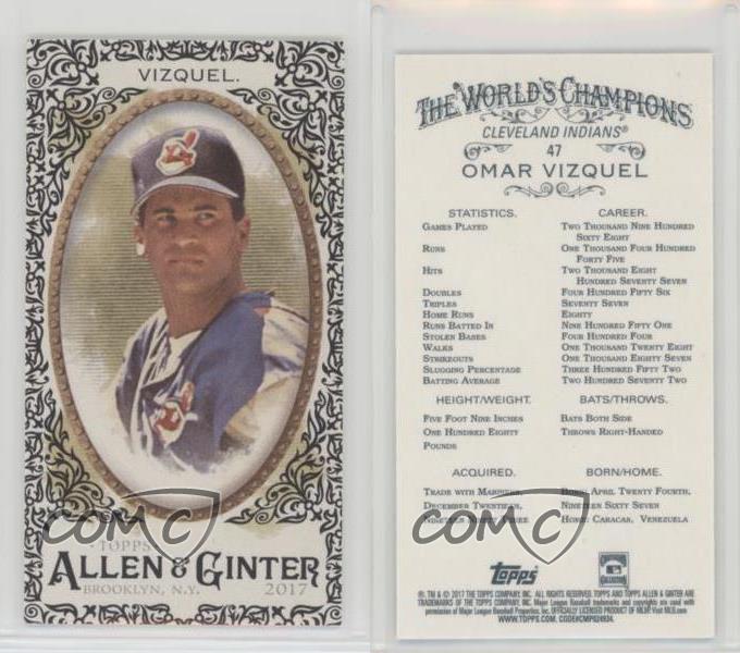2017 Allen and Ginter #47 Omar Vizquel Cleveland Indians Baseball Card