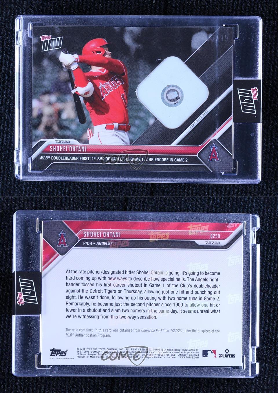 Reliquia base usata gioco Topps Now 2023 - colore completo /99 Shohei Ohtani #625B - Foto 3 di 3