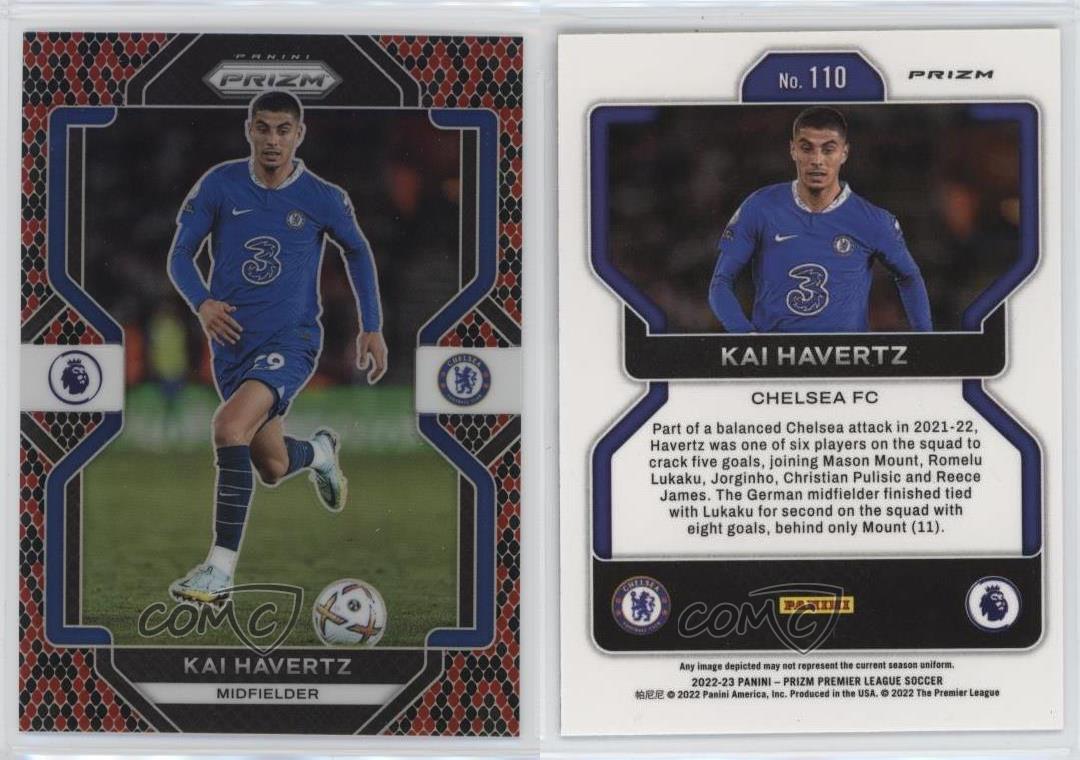 2022-23 Panini Prizm Premier League Snakeskin Prizm Kai Havertz #110 - Picture 3 of 3