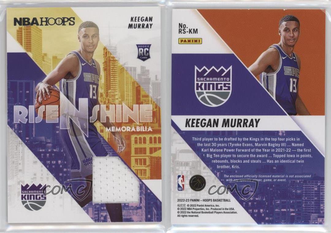 2022-23 Panini NBA Hoops Rise N Shine Memorabilia Keegan Murray