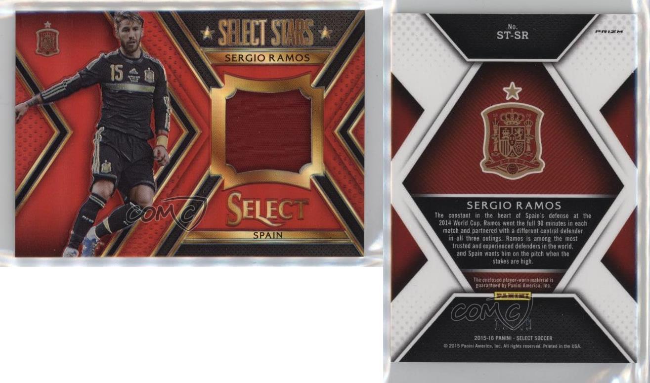 2015-16 Panini Select Stars Memorabilia Red Prizm /49 Sergio Ramos #ST-SR - Picture 3 of 3